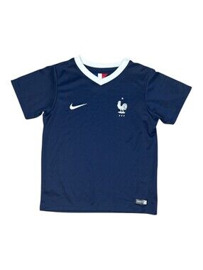 Nike Kids Navy Blue White French Football Jersey